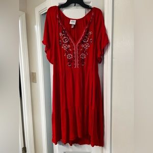 Red Floral Knox Rose dress